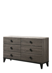 Avantika Faux Marble Top & Rustic Gray Oak Finish Dresser