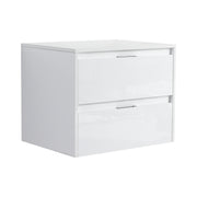 24' Bathroom Wall Cabinet, 2-Soft Close Drawer, Float Mounting Design, Glossy White,(KD-Packing)