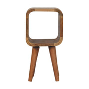 Solid Wood Extra Mini Minimalist Open Curved Oak-ish Bedside