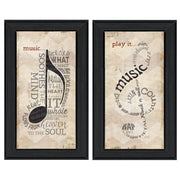 'Music Collection' 2-Piece Vignette By Marla Rae, Black Frame