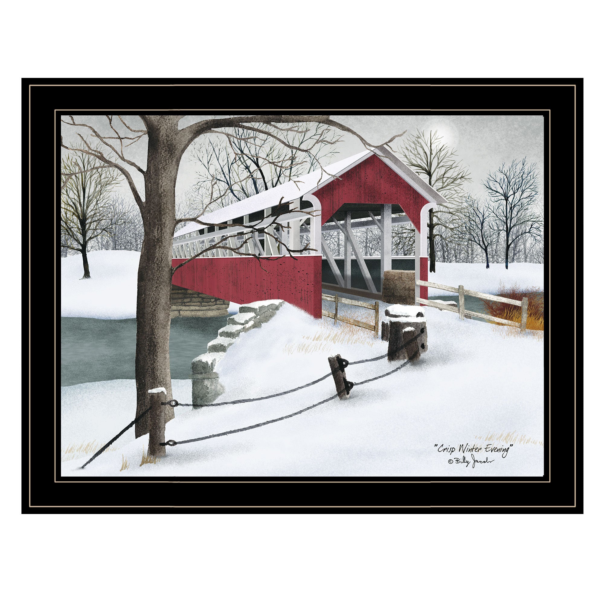 'Crisp Winter Evening' by Billy Jacobs, Ready to Hang Framed Print, Black Frame