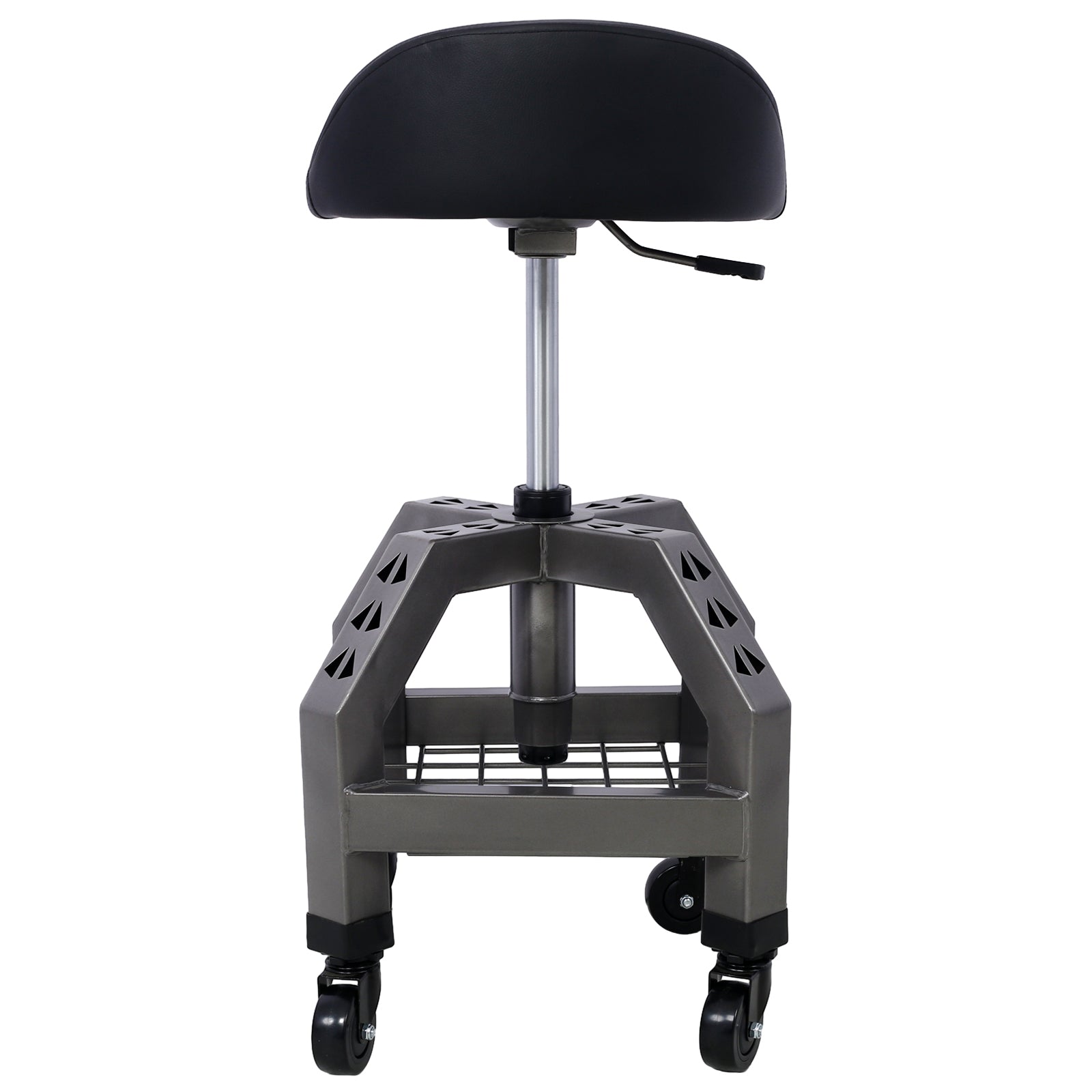 Pneumatic 360 Degree Swivel Stool, Mechanics Rolling Creeper Seat, Heavy Duty Rolling Mechanics Stool, Shop Stool with Casters  gray