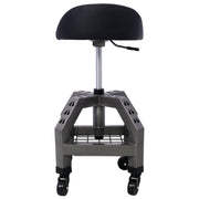 Pneumatic 360 Degree Swivel Stool, Mechanics Rolling Creeper Seat, Heavy Duty Rolling Mechanics Stool, Shop Stool with Casters  gray