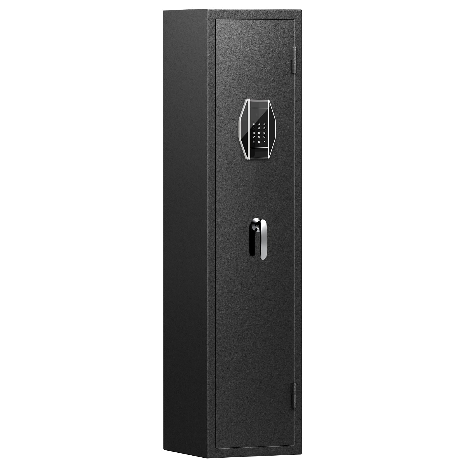 3-4 Gun safe for rifles and pistols, quick access password gun safe, high security metal rifle safe locker with removable shelf and 2 adjustable gun slots