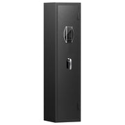 3-4 Gun safe for rifles and pistols, quick access password gun safe, high security metal rifle safe locker with removable shelf and 2 adjustable gun slots