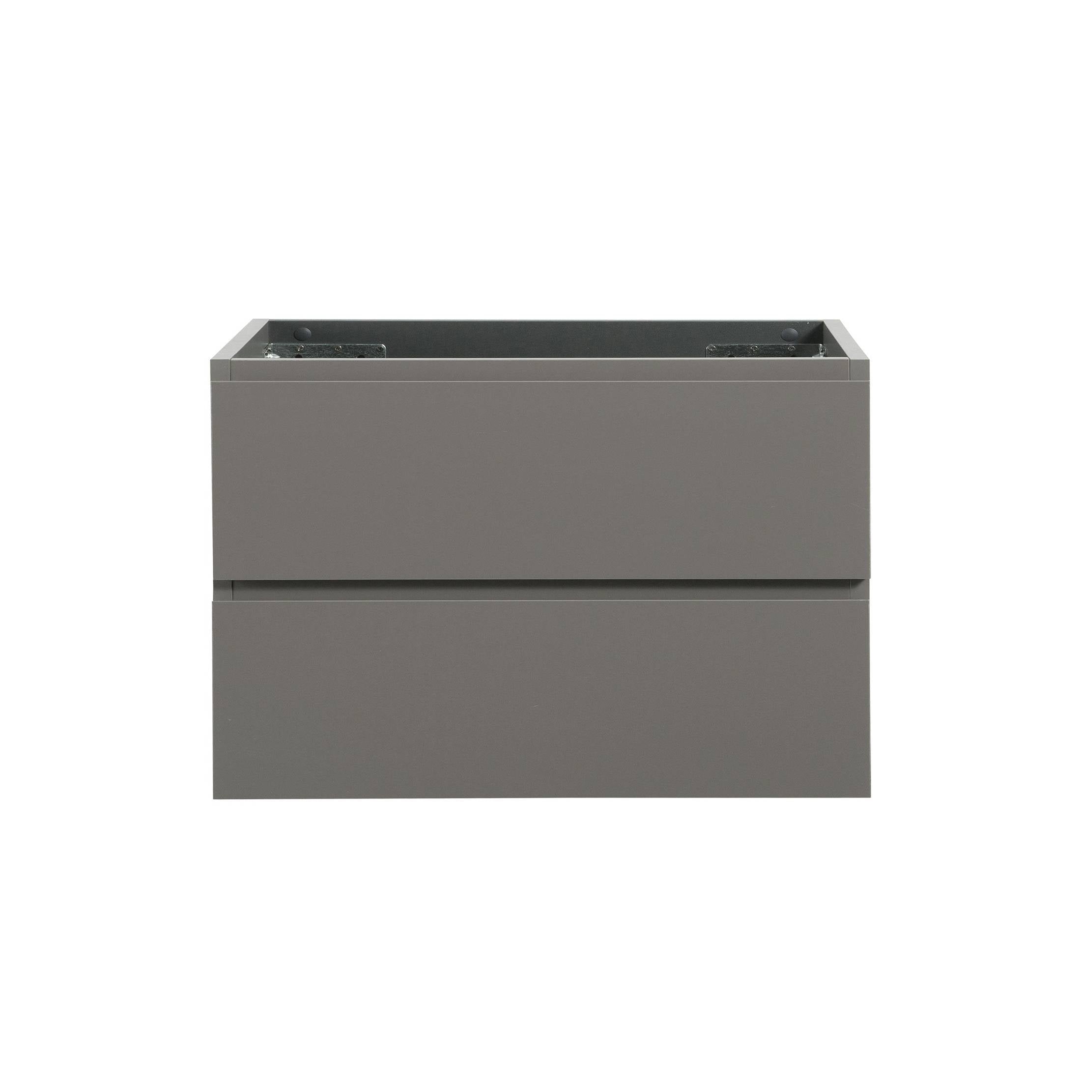 Alice-30W-102,Wall mount cabinet WITHOUT basin, Gray color, With two drawers, Pre-assembled