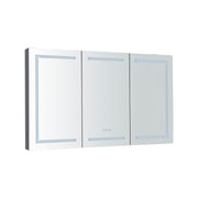 60 x 36 inch LED Lighted Bathroom Medicine Cabinet with Mirror,  Sockets and Adjustable Glass Shelves, Dimmable, Anti-Fog