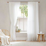 2 PCS 52x95' Rod Pocket with Back Tab Privacy Curtain Pair White