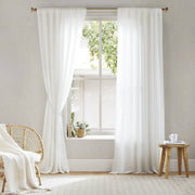 2 PCS 52x63' Rod Pocket with Back Tab Privacy Curtain Pair White