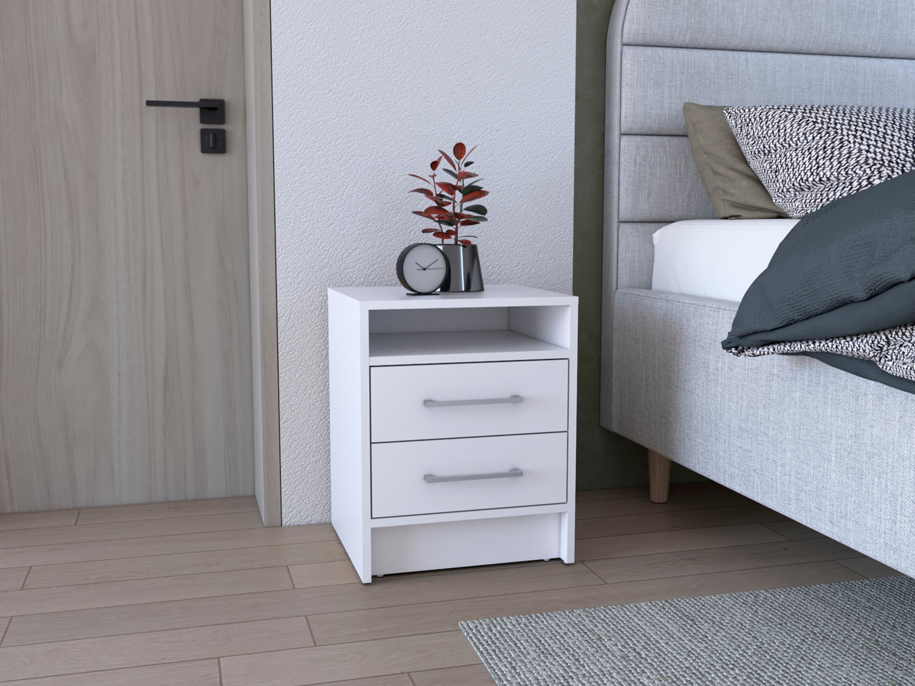 Greter 24'  Two-Drawer Night Stand  With open shelf