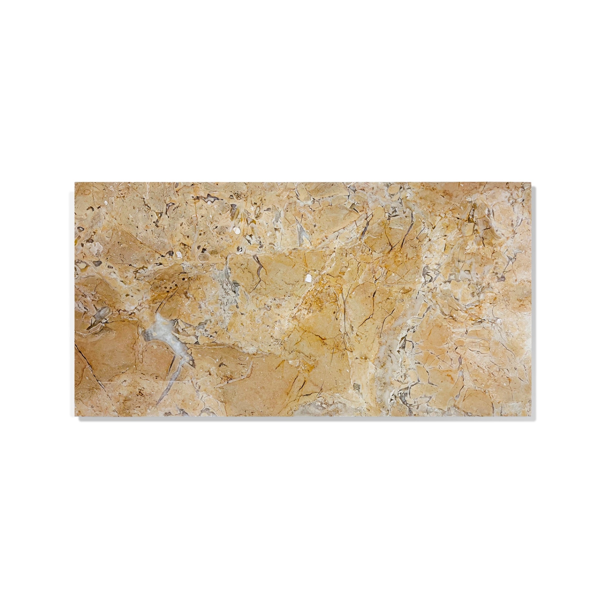 12*24 Gold Yellow Beige Natural Marble, For Floor and Wall, Polished Marble Tile, Natural Stone, 1 Box 4 pcs