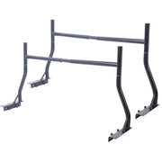 Heavy-Duty Extendable Steel Truck Ladder Rack Two-Bar Set - Black, 800 lbs Capacity