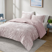 Full/Queen Crushed Velvet Sherpa Reversible Comforter Set