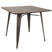 Oregon 36' Industrial-Farmhouse Dining Table in Antique and Espresso by LumiSource