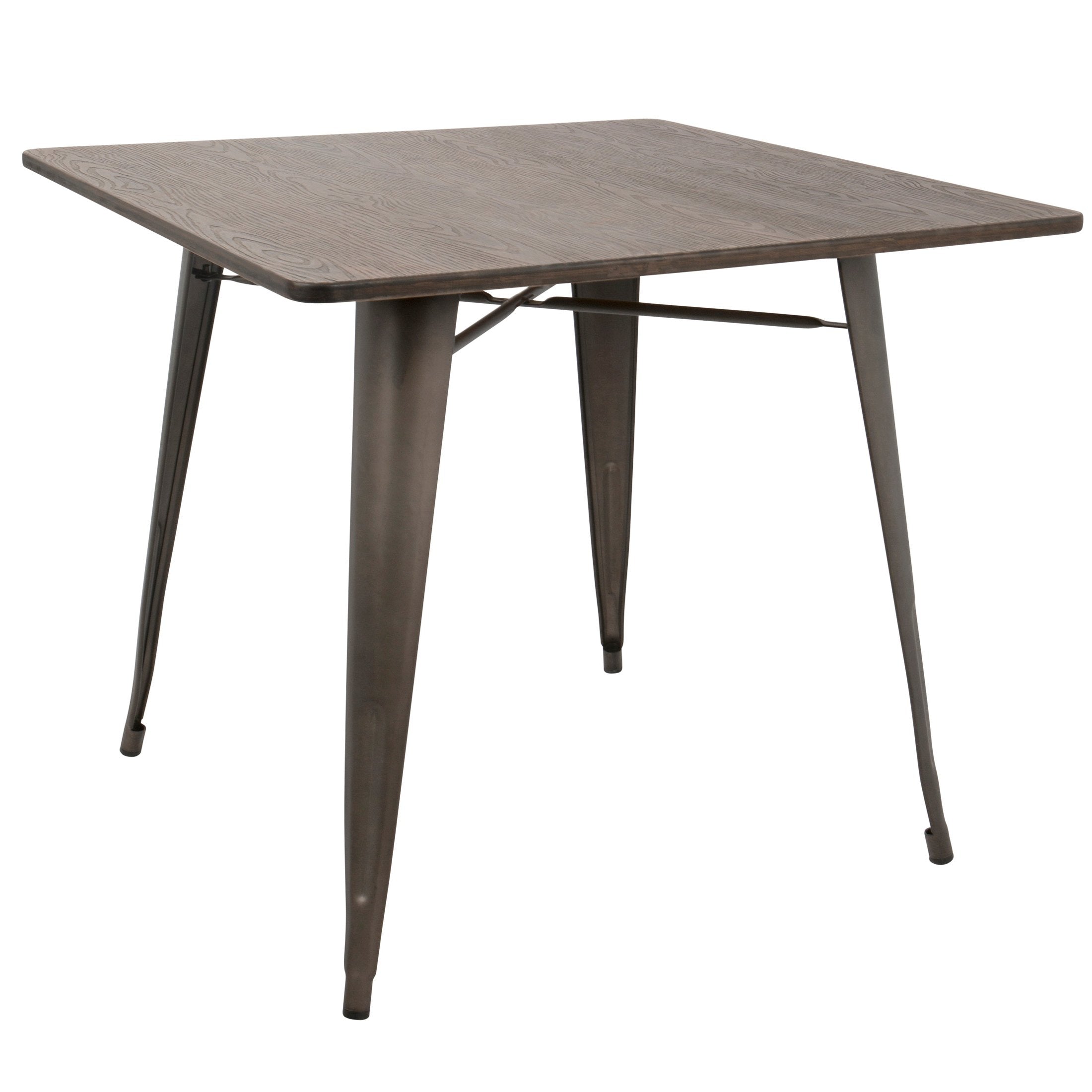 Oregon 36' Industrial-Farmhouse Dining Table in Antique and Espresso by LumiSource