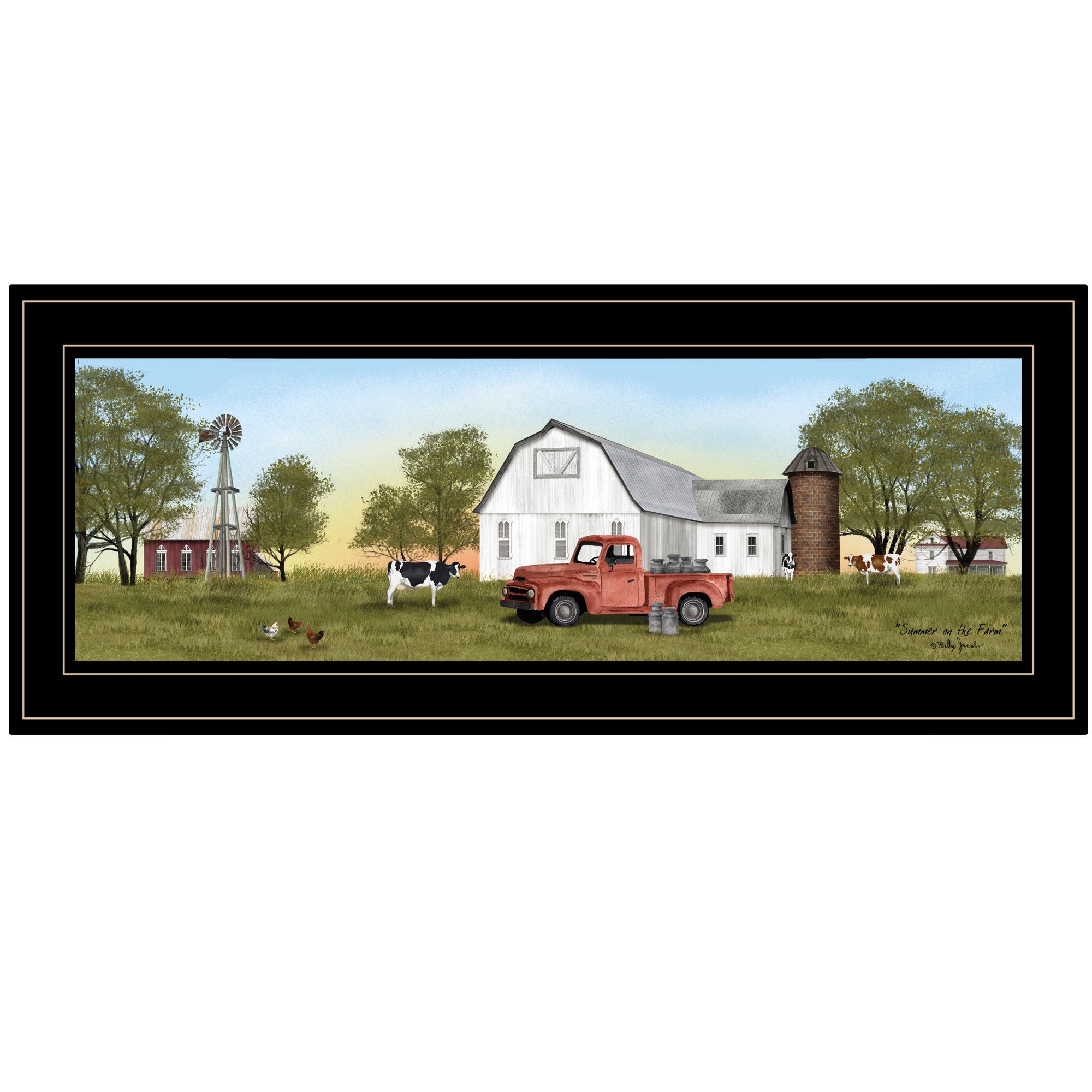 'Summer on the Farm' by Billy Jacobs, Ready to Hang Framed Print, Black Frame