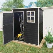 5 ft x 3 ft Outdoor Plastic Storage Shed with floor,Black (W540S00041)