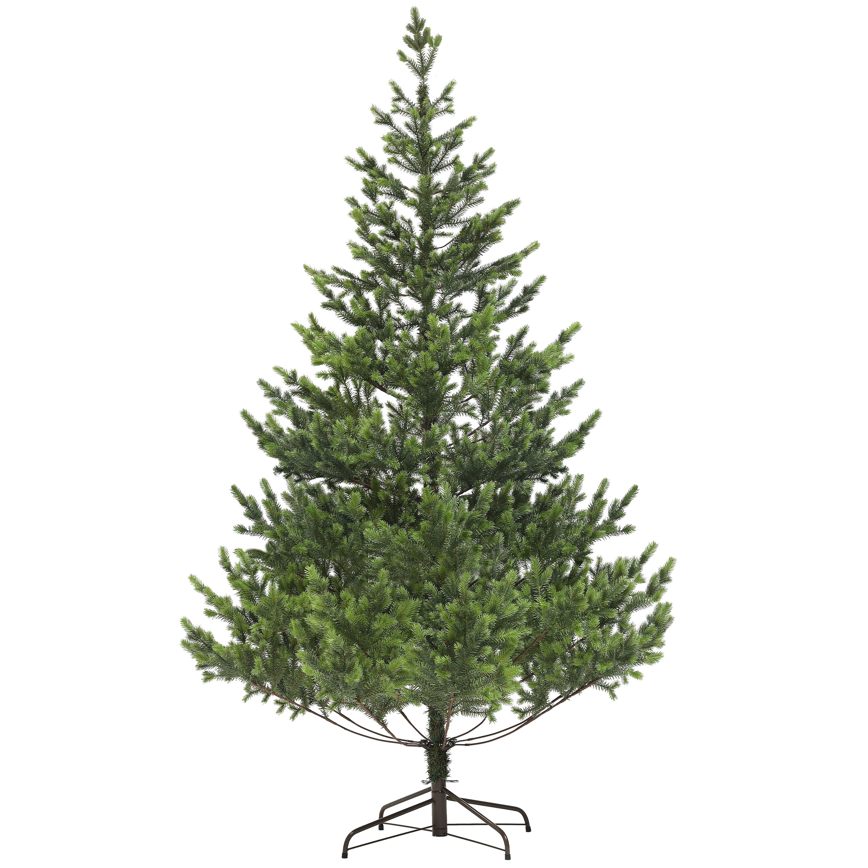 HOMCOM 7ft Artificial Christmas Tree, Sparse Realistic Cedar Tree with 2901 Tips, Easy Assembly, Hinged Xmas Tree for Home Office Holiday, Green