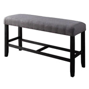 1pc Counter Height Bench Espresso Finish Wood Upholstered Padded Seat Apron Kitchen Dining Furniture Footrest Support