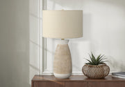 Lighting, 27'h, Table Lamp, Cream Ceramic, Beige Shade, Contemporary