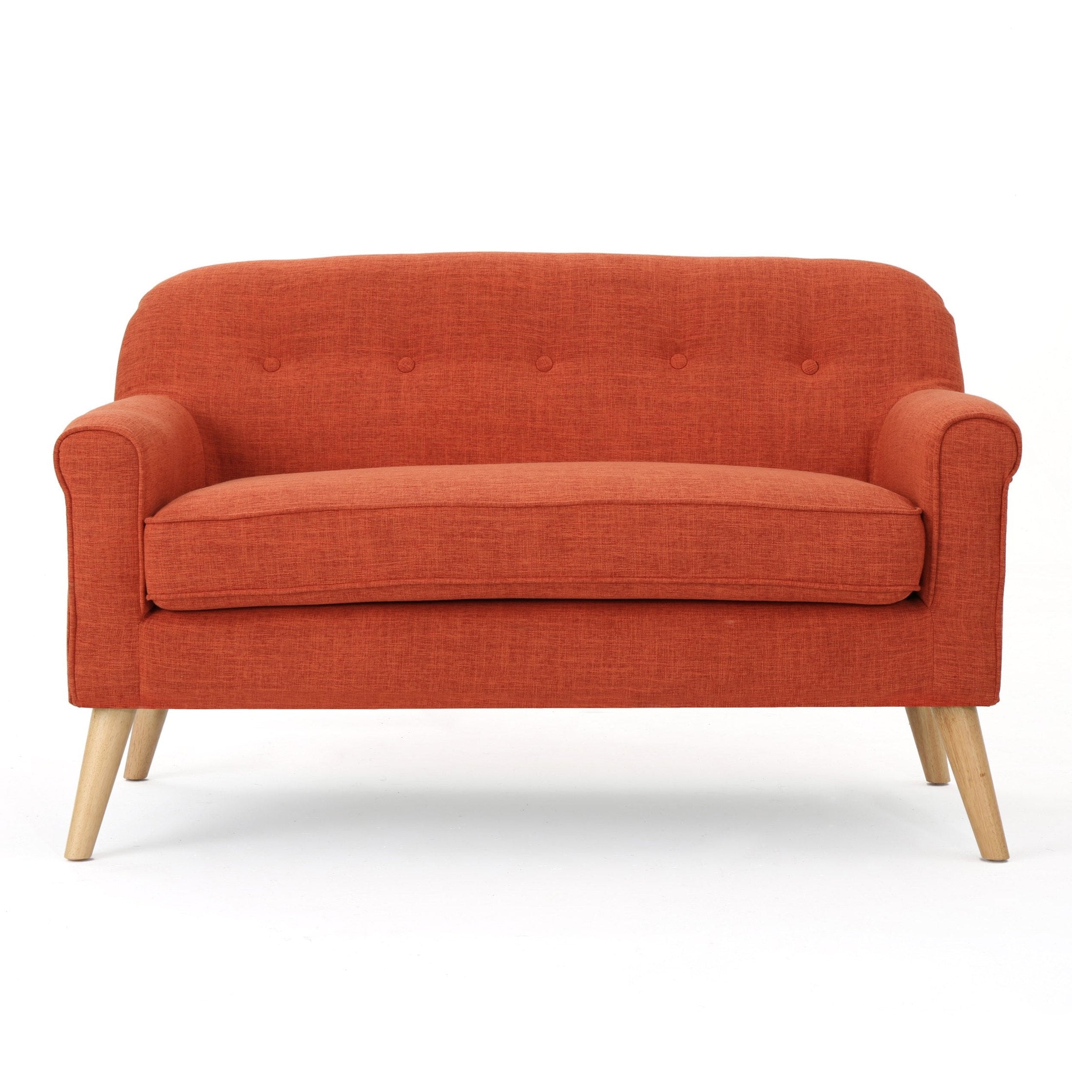 Classic Loveseat with Rolled Armrests and Button-Tufting