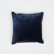 Stonewashed Cotton Velvet Throw Pillow with Decorative Handstiched Edges-19X19'