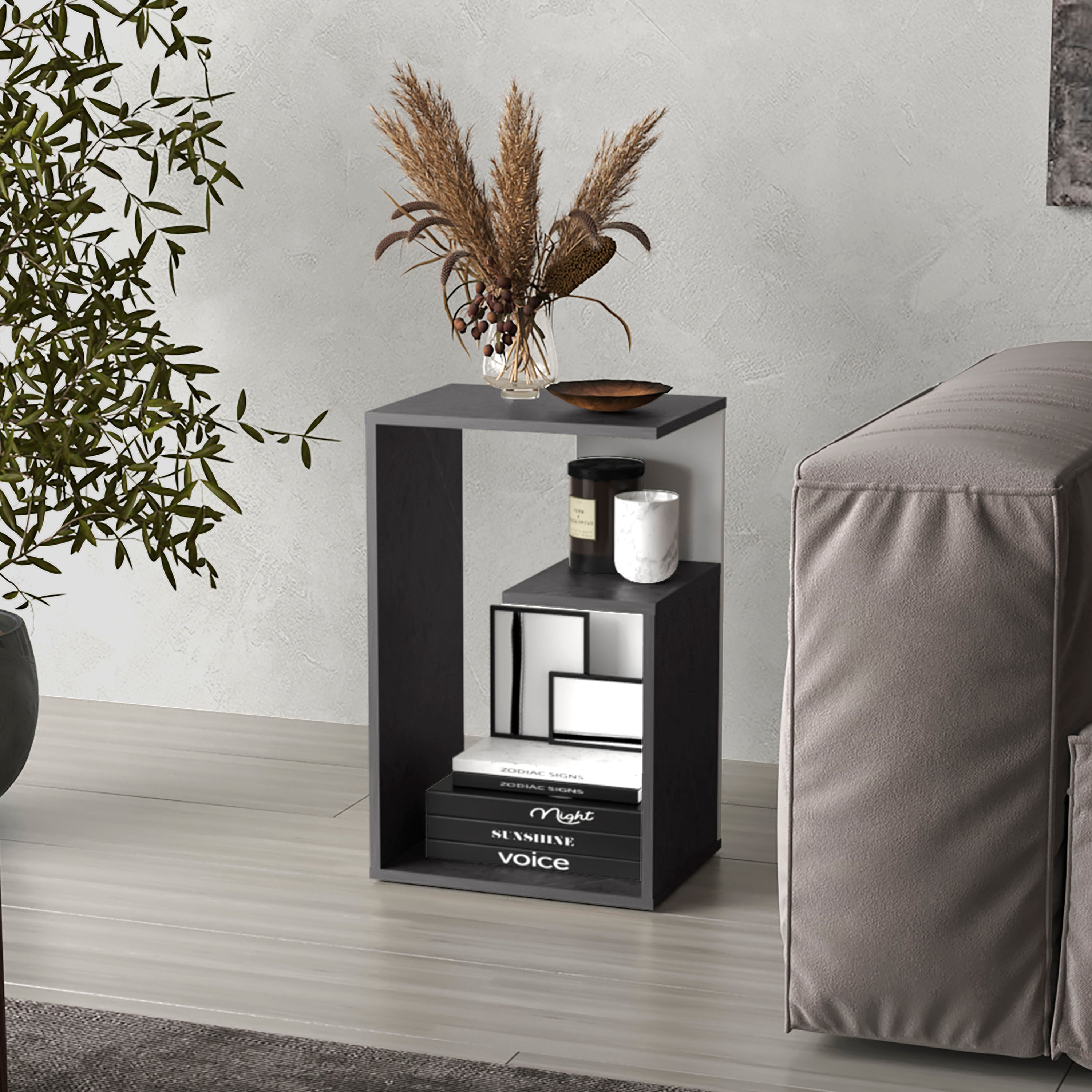 Everet 25' High 3-Tier Open Shelf Nightstand