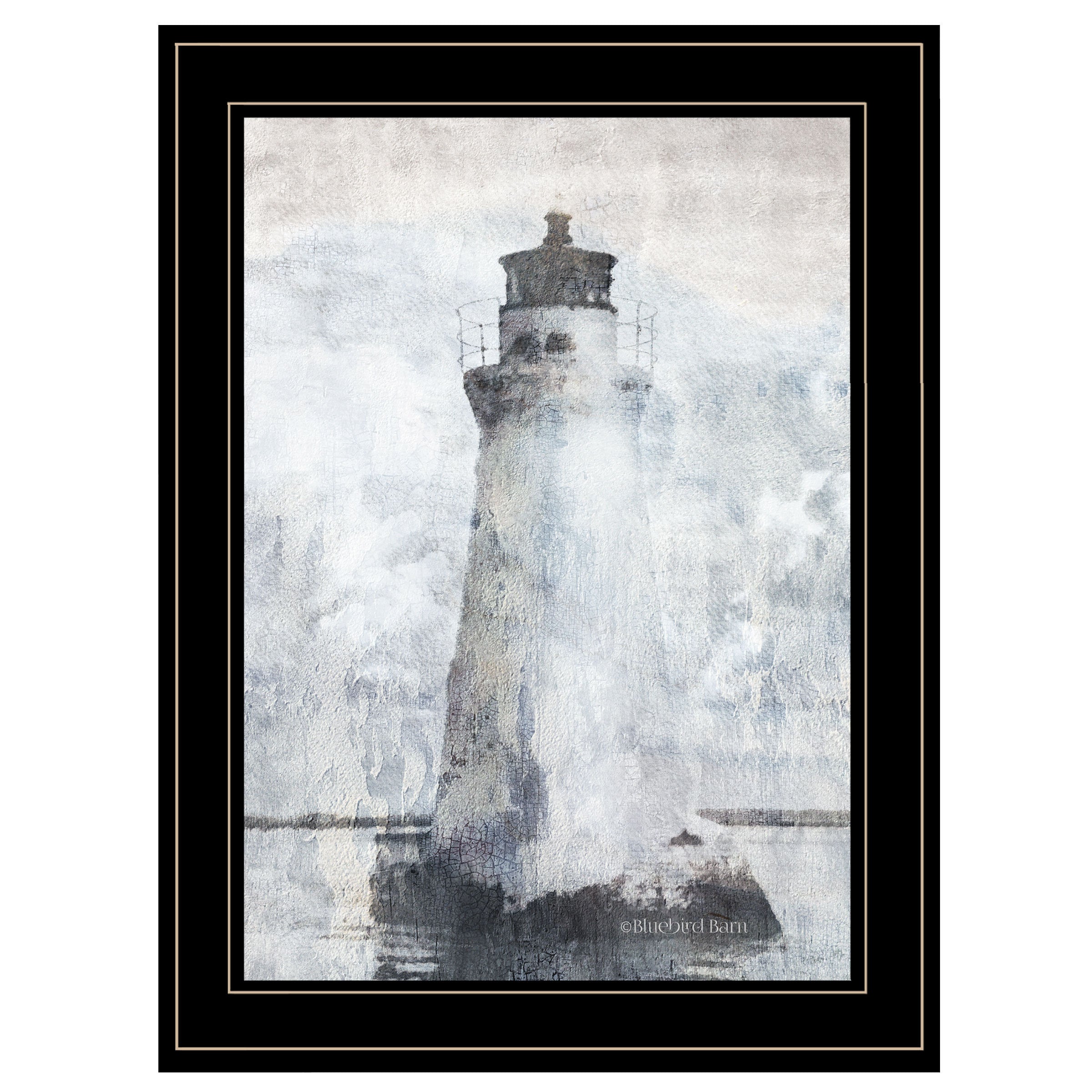 'Lighthouse' By Bluebird Barn, Ready to Hang Framed Print, Black Frame