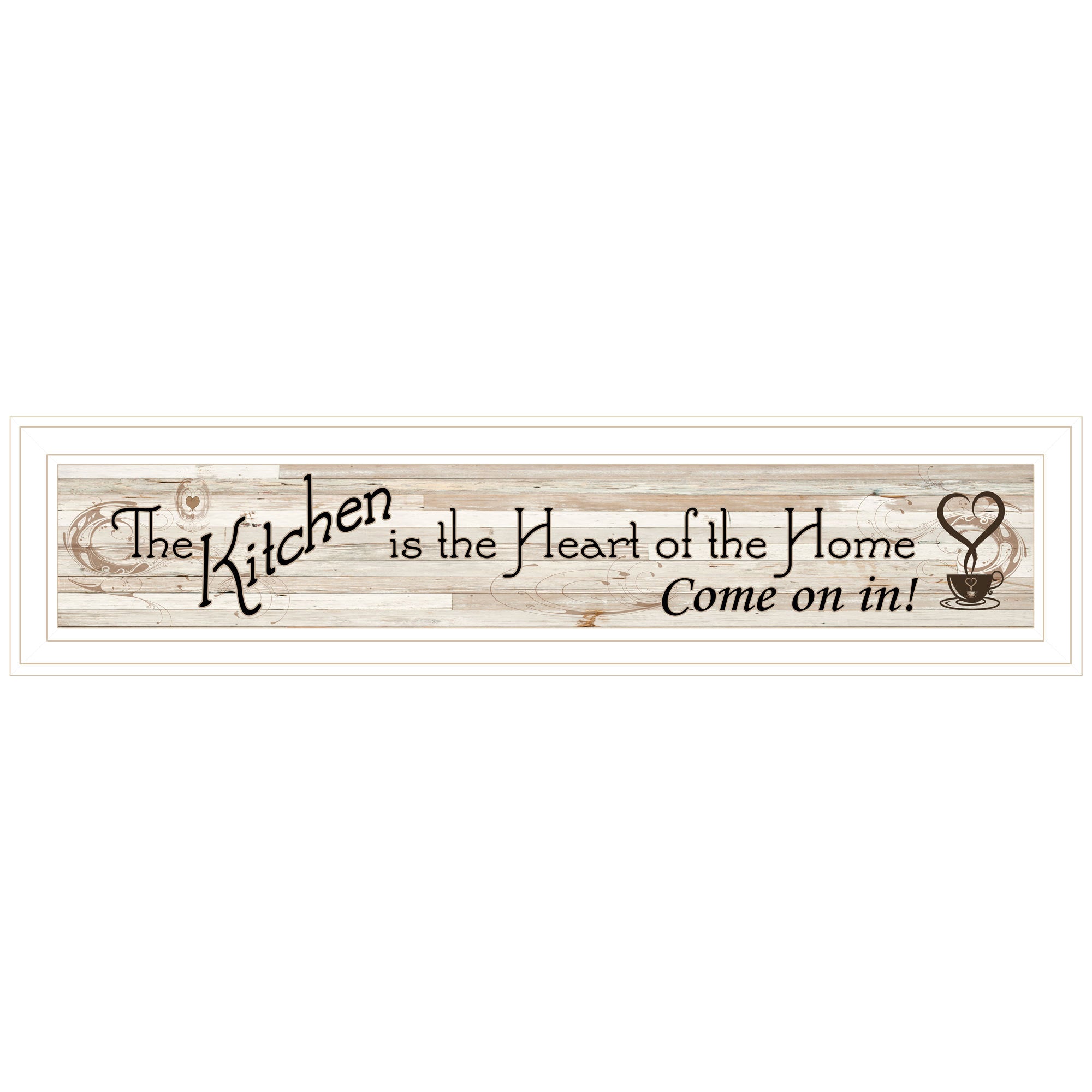 'Kitchen Is The Heart of The Home' By Trendy Decor 4U, Ready to Hang Framed Print, White Frame