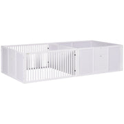 PawHut Whelping Box for Dogs Built for Mother's Comfort, Dog Whelping Pen with Removable Doors, Puppy Playpen for Indoors, Newborn Puppy Supplies & Essentials, 81' x 39' x 20', White