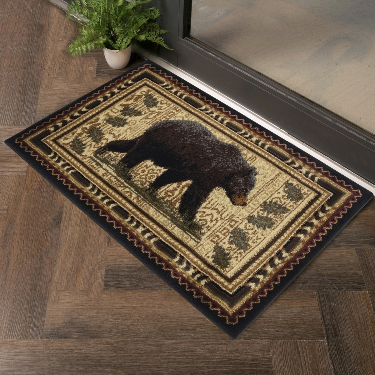 Nature's Nest GC_CBL3010 Black 2 ft. x 3 ft. Lodge Area Rug
