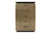 Modern Style 5-Drawer Chest Made With Mango Wood and Finished with Brass Metal