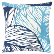 Leaf Vein Outdoor & Indoor Pillow in Indigo with Solarium Polyester Fabric, 20x20 inches