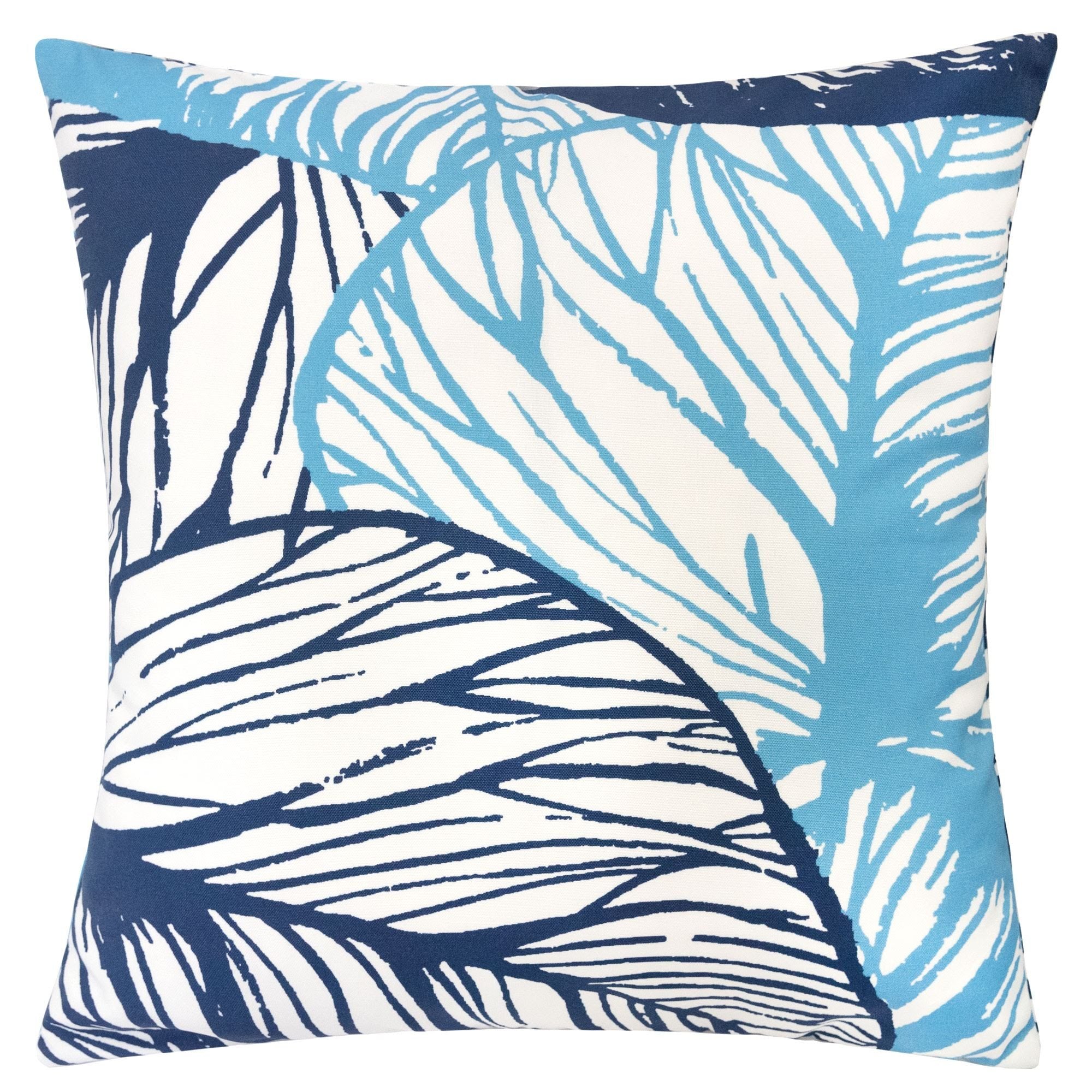 Leaf Vein Outdoor & Indoor Pillow in Indigo with Solarium Polyester Fabric, 20x20 inches