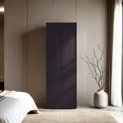 Wenge 2-Door Tall Wardrobe Cabinet