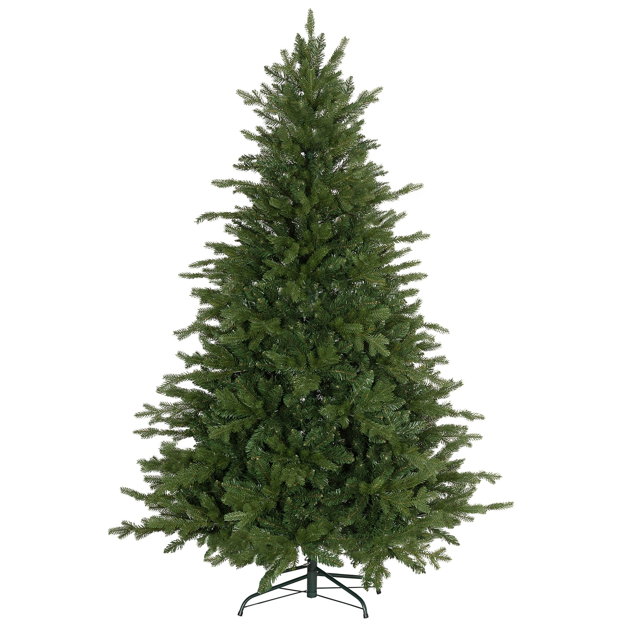 HOMCOM 6ft Artificial Christmas Tree with 1821 Tips, Foldable Metal Stand, Easy Assembly, Hinged Xmas Tree for Home, Office, Holiday, Green