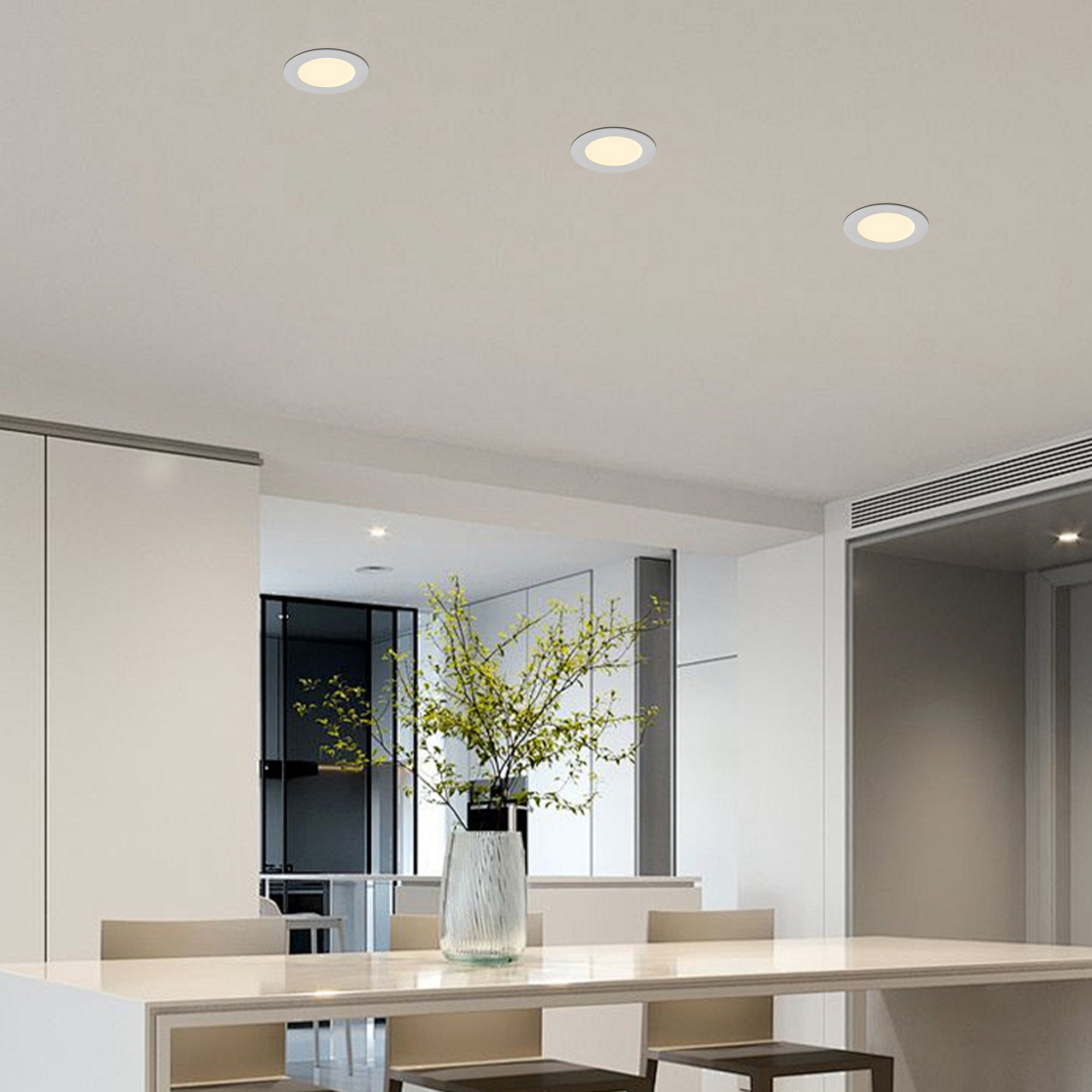 12-Pack 4 Inch Ultra-Thin LED Recessed Ceiling Light with Junction Box, 2700K-5000K Dimmable Color Changing Downlight, 9W 810LM, Easy Install, Ideal for Kitchen, Bedroom, Basement