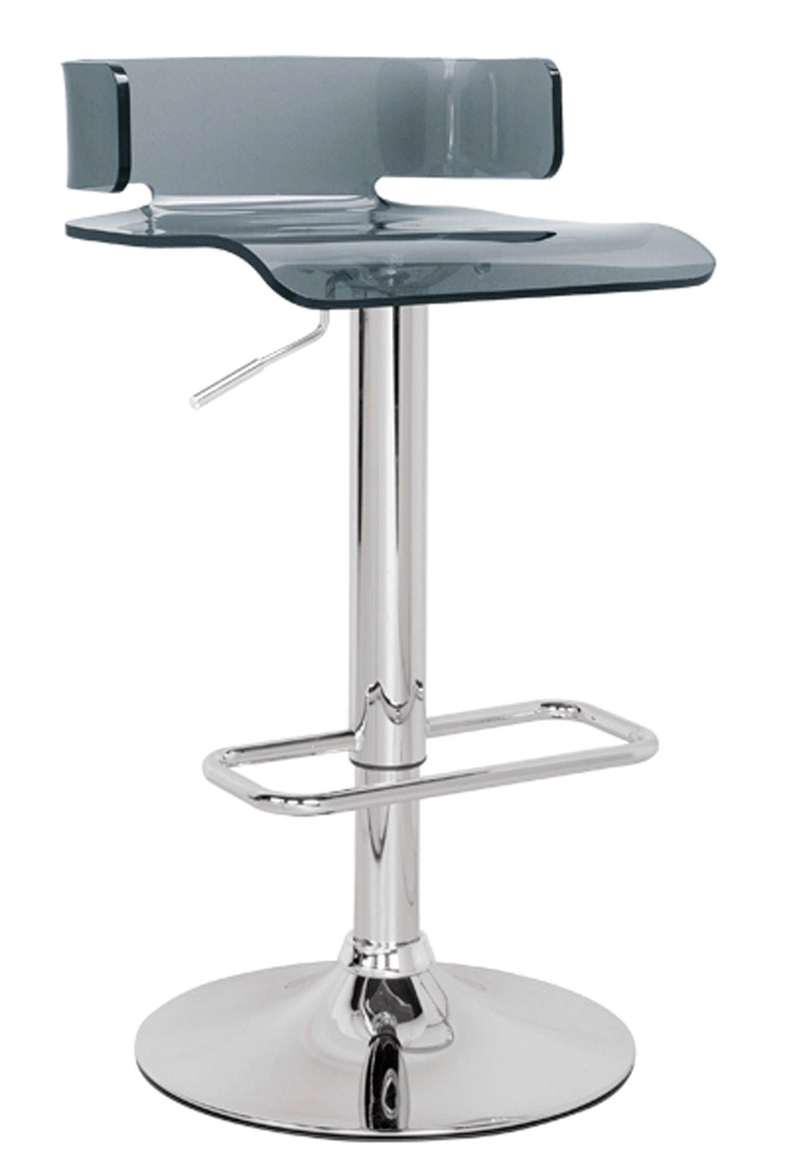 Rania Gray & Chrome Finish Adjustable Stool W/Swivel