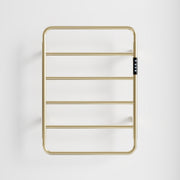 18.7' Heated Towel Rack for Bathroom,Wall Mounted with Intelligent Touch Screen Timer, 6-Bar Towel Warmer, 304 Stainless Steel Polished, Plug-in/Hard-Wired