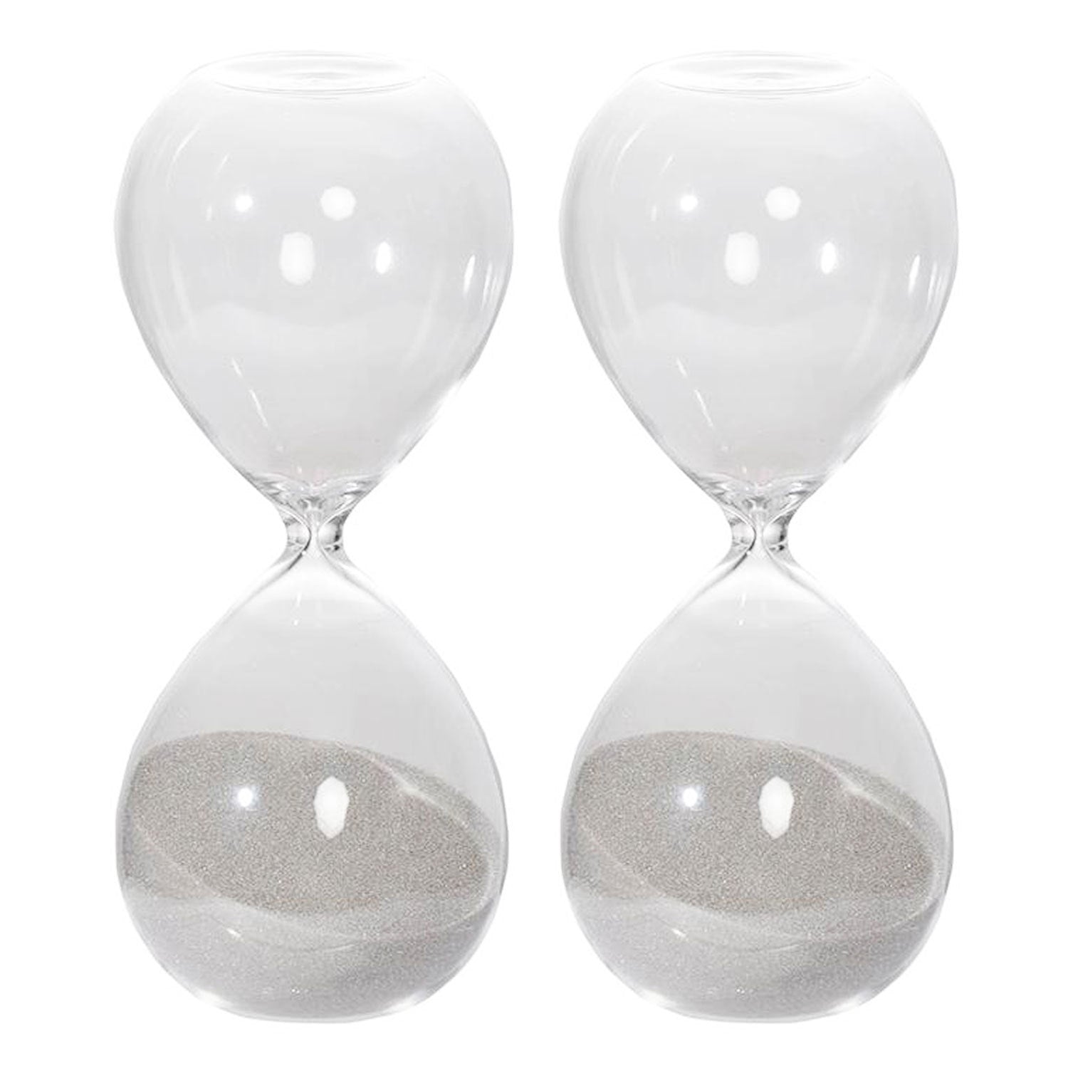 Set of 2, 8' Ferdinand 30-Minute Hourglass, Gray Sand