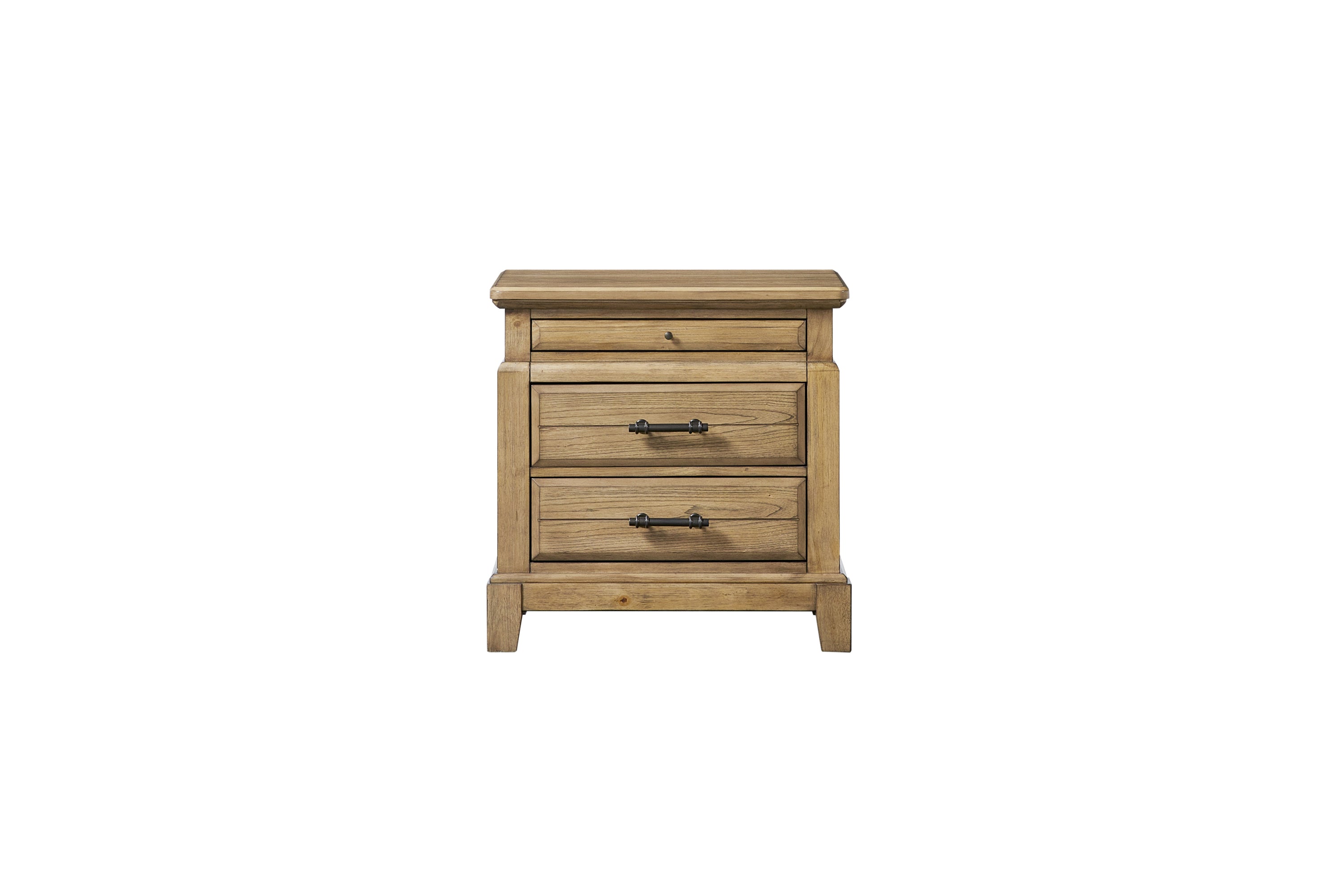 2 Drawer Nightstand w/ Tray - Caramel Finish