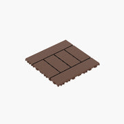 H Style 12' Patio Deck Tiles, DIY Module Interlocking Decking Tiles Floor Tile,Easy and Quick Installation Court Tiles for Porch Poolside Balcony Backyard 44pcs Red Brown