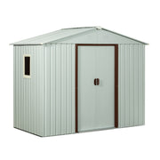 Outdoor Metal Storage Shed with Window, Metal Foundation, White, 6ft x 5ft Iron Construction