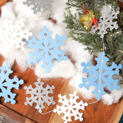 Handcrafted Snowflake Paper Bunting – Silver & Grey Holiday Decoration