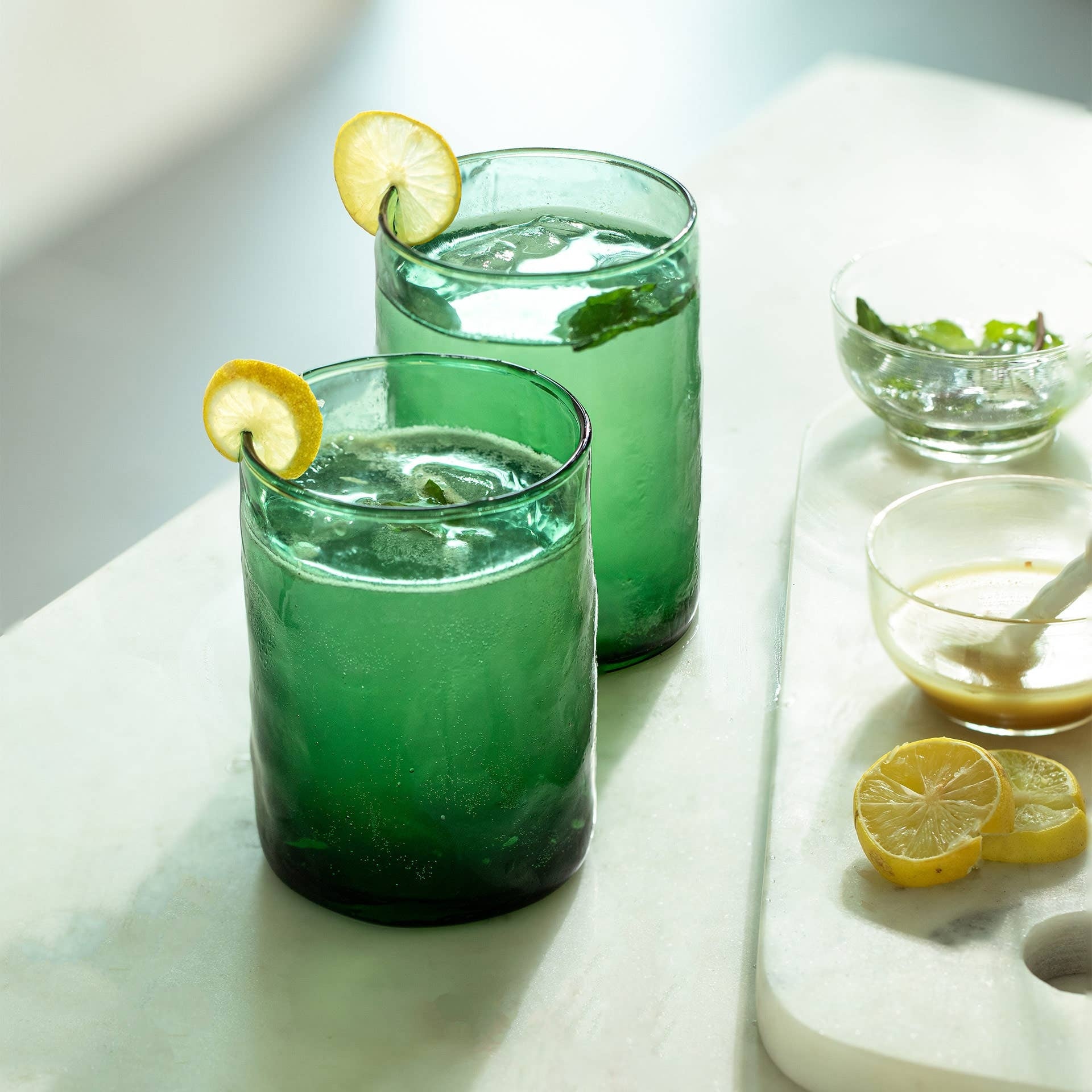 Green Midori Tumbler/Glass Cup - Set of 2 - Vibrant & Stylish Drinkware