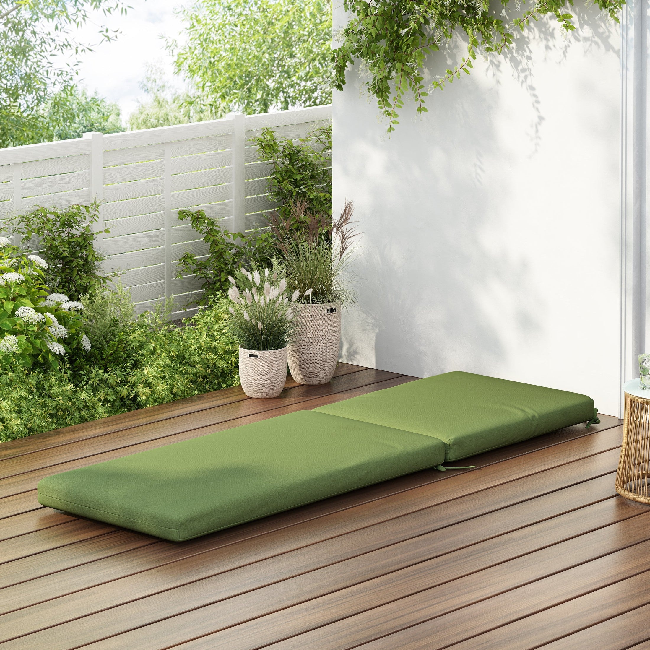 Noah Outdoor Chaise Lounge Cushion, Green