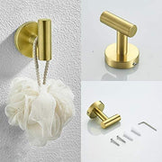 3-Pieces Bathroom Hardware Accessories Set - Towel Bar, Toilet Paper Holder, Robe Towel Hooks