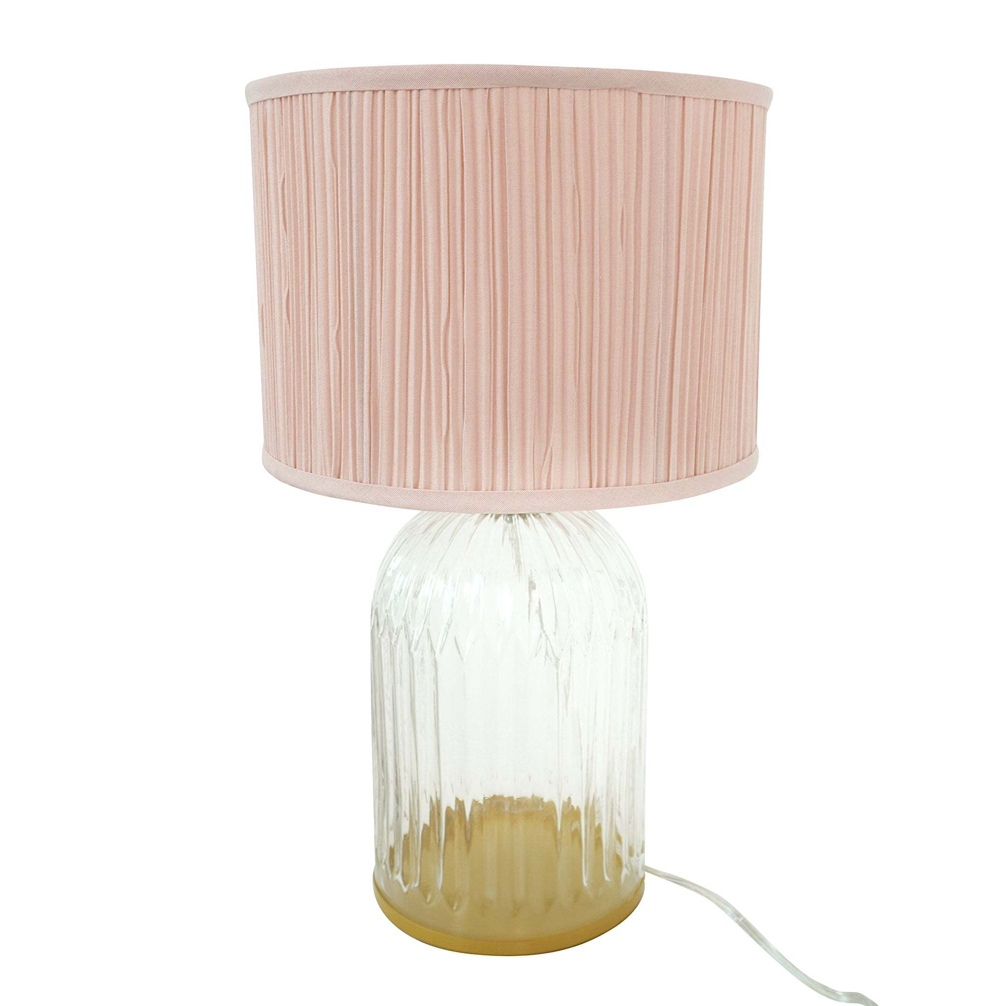 Nordic Home Romantic Solid Wood Table Lamp with LED Nebulis in Gold - Clear and Pink