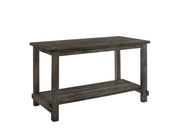 Weathered Grey Counter Height Table with Bottom Shelf