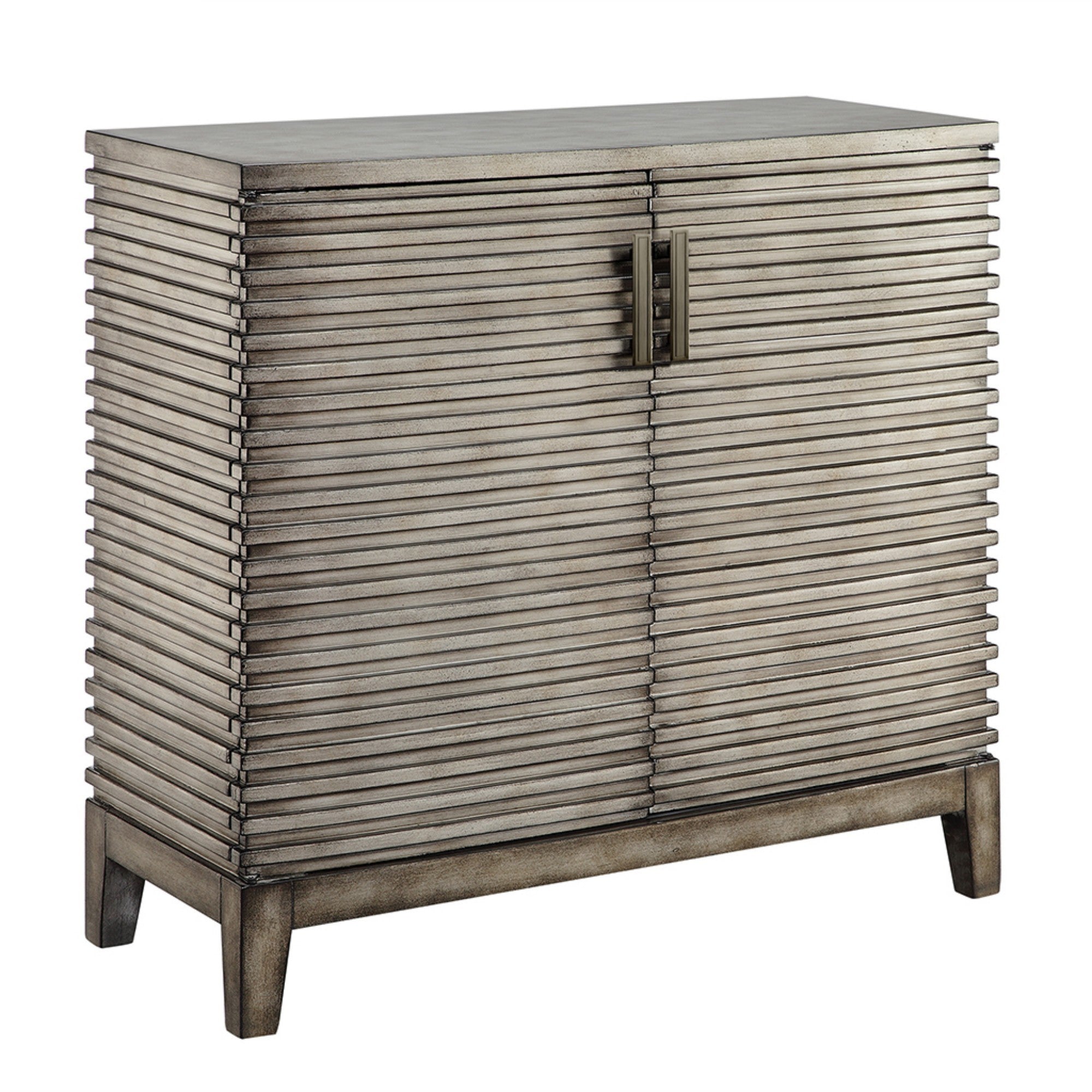 Fancy Design Chest with Ample Storage in Grey MDF and Solid Wood